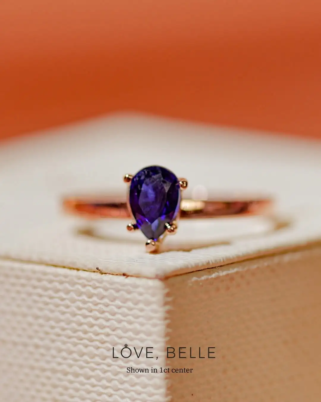 A rose gold Love, Belle ring with a coloured centre stone